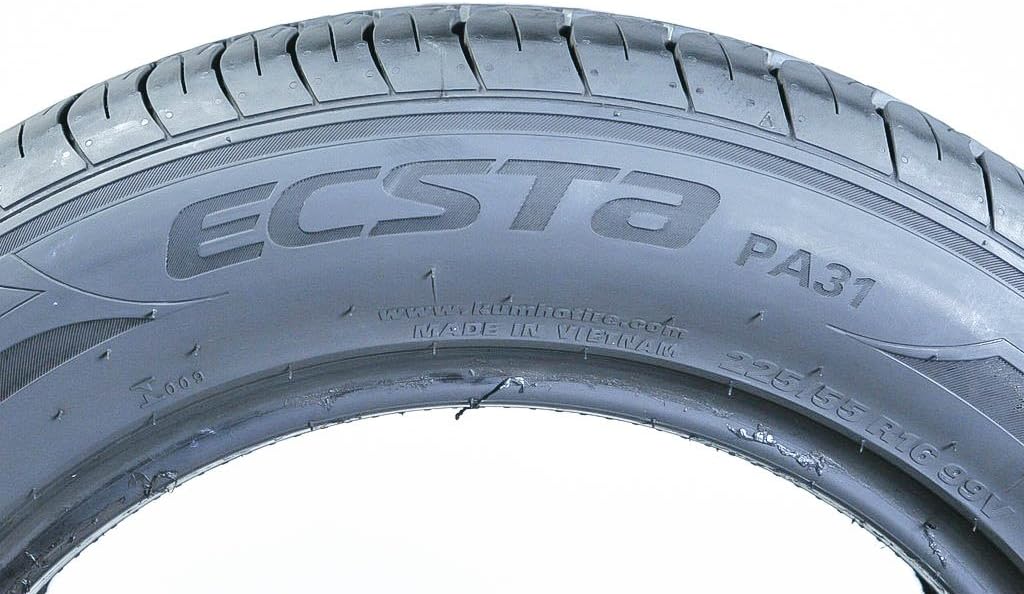 Kumho Ecsta PA31 All-Season Tire - 225/55R16 99V | Passenger Performance All Season Traction 99V Rated Extra Load Radial Construction Black Sidewall