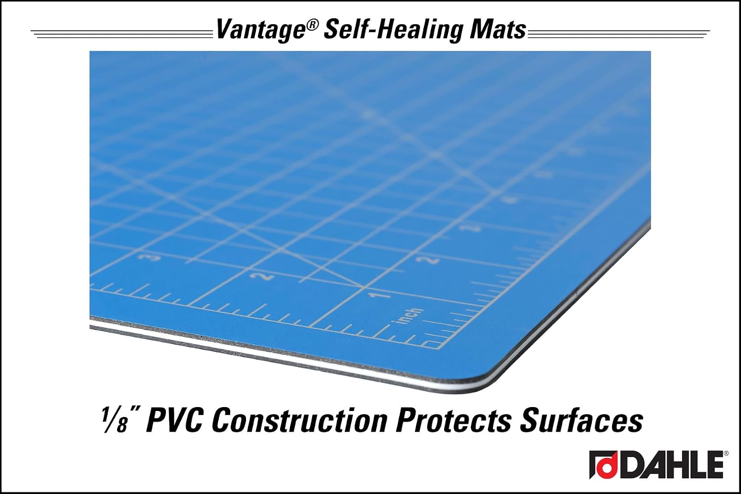 Dahle Vantage 10673 Premium Self-Healing Cutting Mat, 24"x36", 1/2" Grid, 5 Layers for Max Healing, Perfect for Crafts & Sewing, Black
