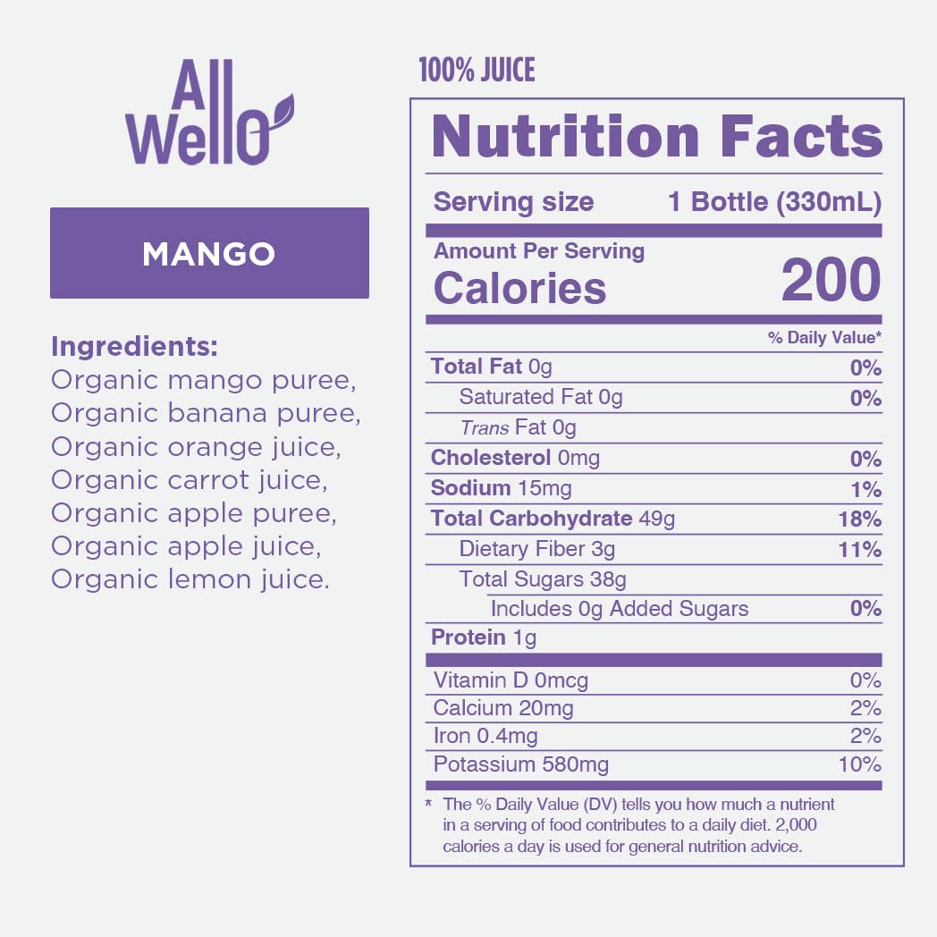 Organic Juice Variety Pack, Cold-Pressed, Non-GMO, 6 Pack