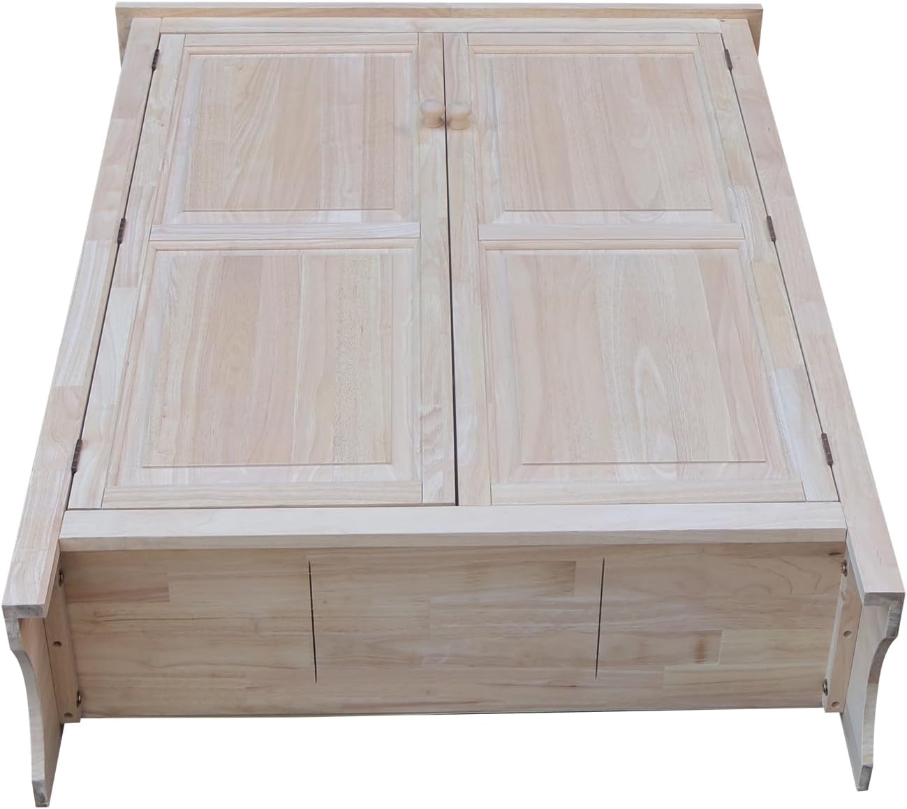 IC International Concepts Solid Wood Shaker Bookcase, Unfinished