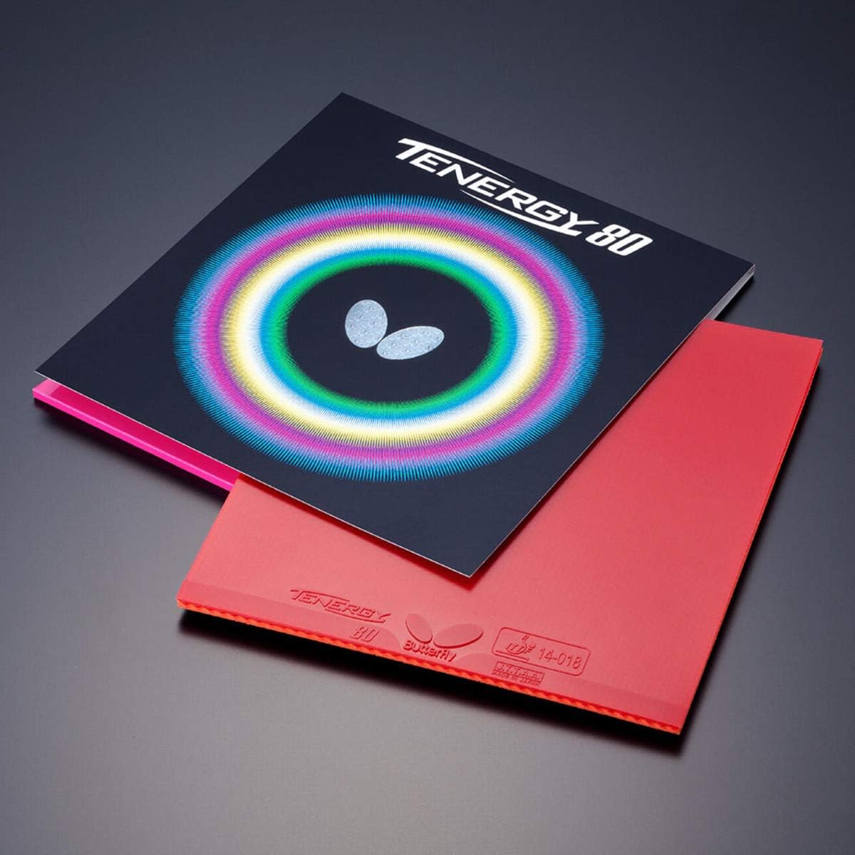 Butterfly Tenergy 80 Table Tennis Rubber | Butterfly Table Tennis Rubber | 1.7 mm, 1.9 mm, or 2.1 mm | Red or Black | 1 Inverted Table Tennis Rubber Sheet | Professional Table Tennis Rubber