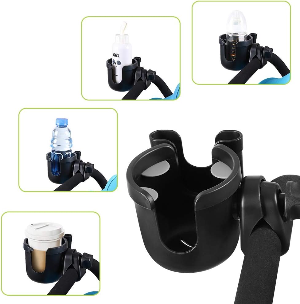 Accmor Stroller Cup Holder with Phone Holder, Bike Cup Holder, Universal Cup Holder for Uppababy Nuna Strollers, 2-in-1 Drinks Holder for Walker