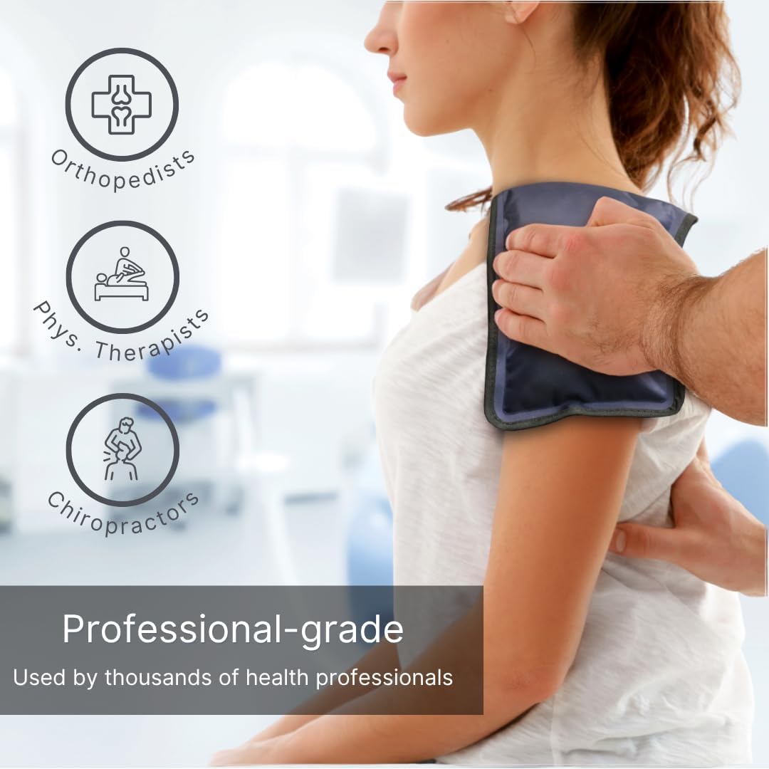 FlexiKold Gel Ice Packs (Standard Large: 10.5" x 14.5") for Injuries Reusable, Back Pain Relief, Knee Wrap, After Surgery, Ice Pack for Knee, Shoulder - 6300-COLD by NatraCure