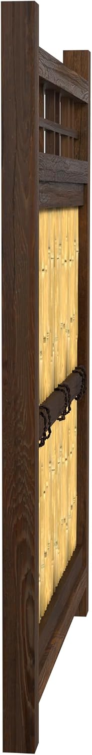 Red Lantern 4 x 1.5 ft. Japanese Bamboo Kumo Fence Panel, 4ft. x 2ft, Brown