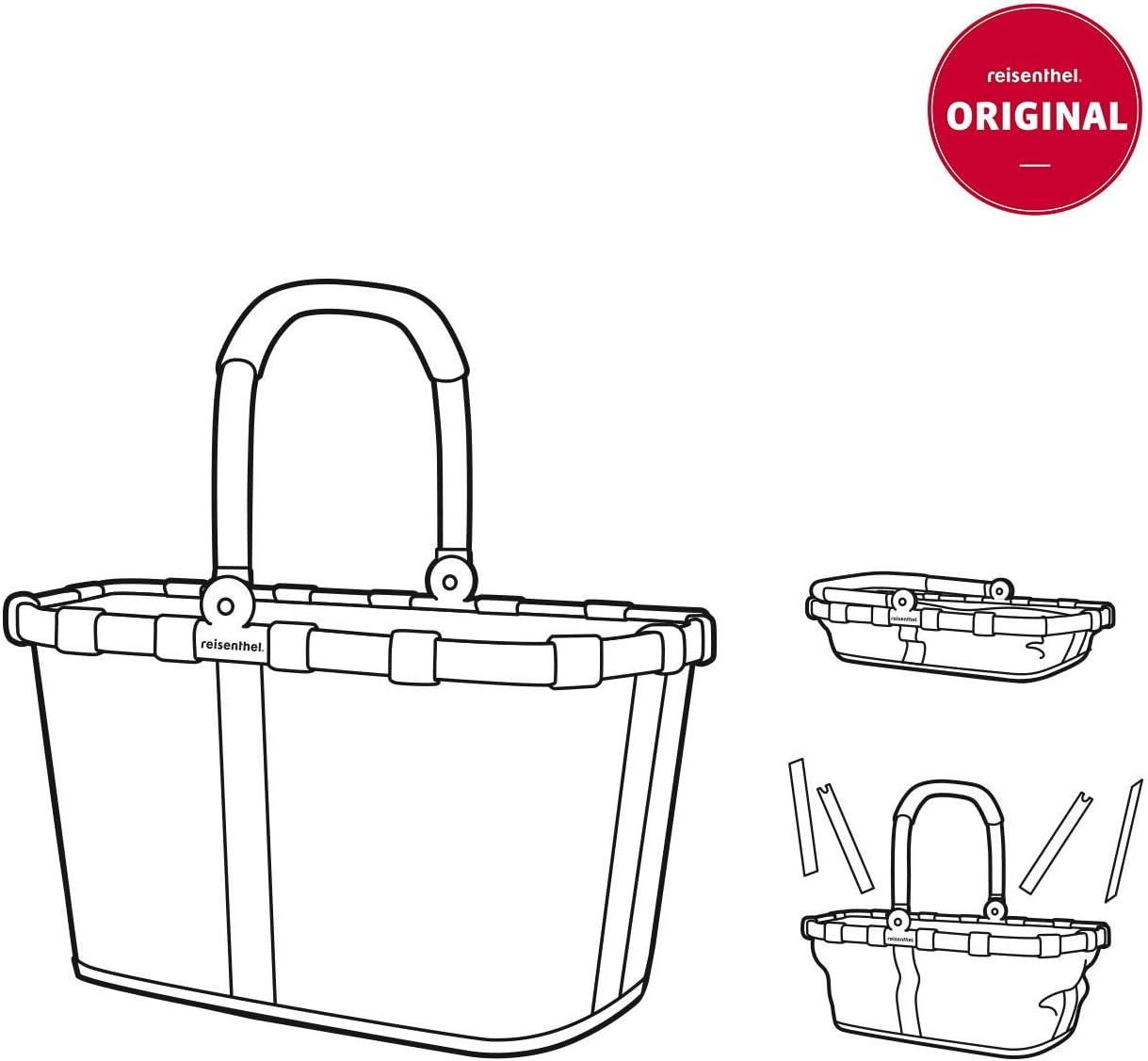 reisenthel carrybag frame black/black - Sturdy shopping basket with plenty of storage space and practical inner pocket - water-repellent