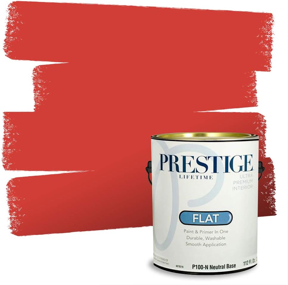 PRESTIGE Paints Exterior Paint and Primer In One, 1-Gallon, Satin, Comparable Match of Sherwin Williams* Real Red*