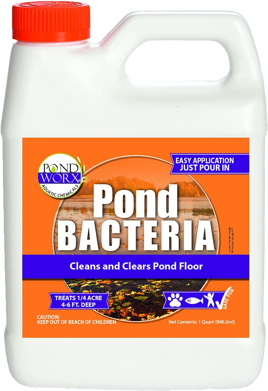 PondWorx Pond Bacteria - Formulated for Large Ponds, Water Features and Safe for Koi - Gallon