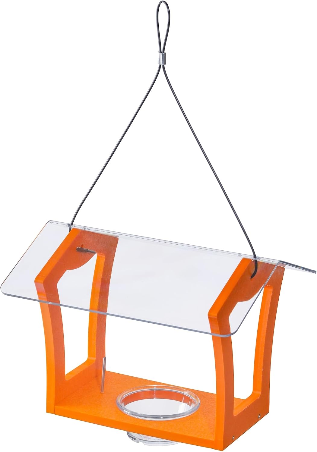 Birds Choice Oriole Bird Feeder | Hanging Bird Feeder for Jelly & Orange Halves | Includes Cup & Fruit Pegs | Recycled Plastic | Sturdy for Garden, Backyard, & Outdoor | 2 Cup Capacity, Orange | Includes Jelly Cup and Fruit Pegs, Recycled Plastic in Oran…
