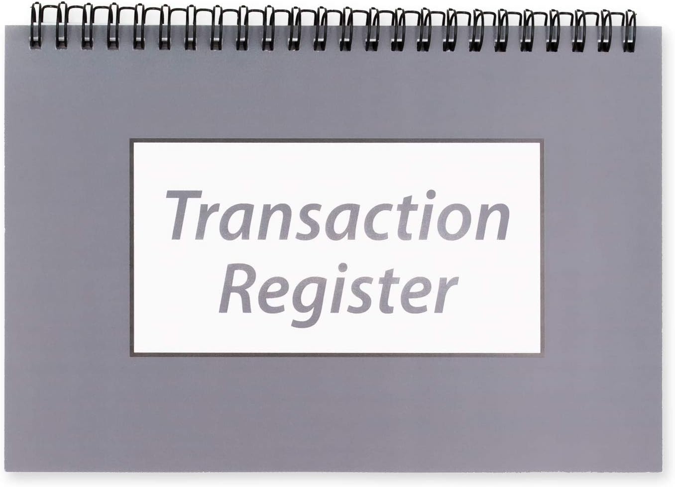 Side Spiral Bound Slate Gray Checkbook/Transaction Register