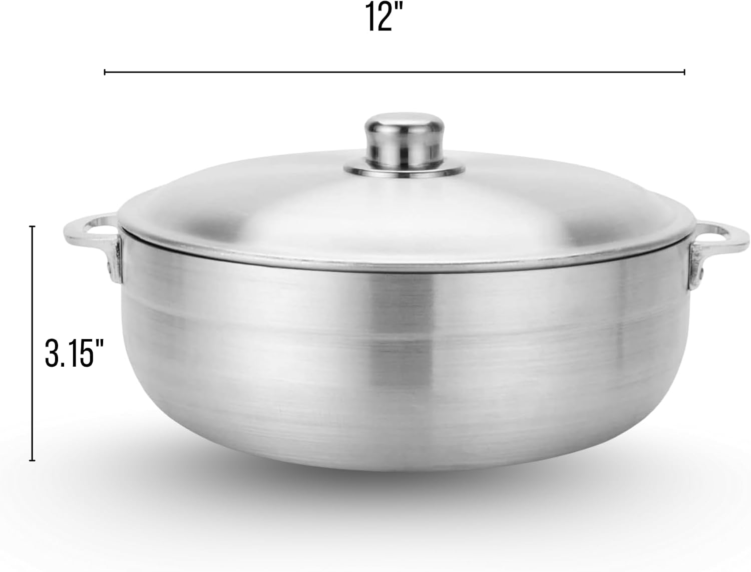 Alpine Cuisine 13-Quart Nonstick Aluminum Caldero Pot | Heavy-Duty Dutch Oven for Large Family Meals, Stews & Rice