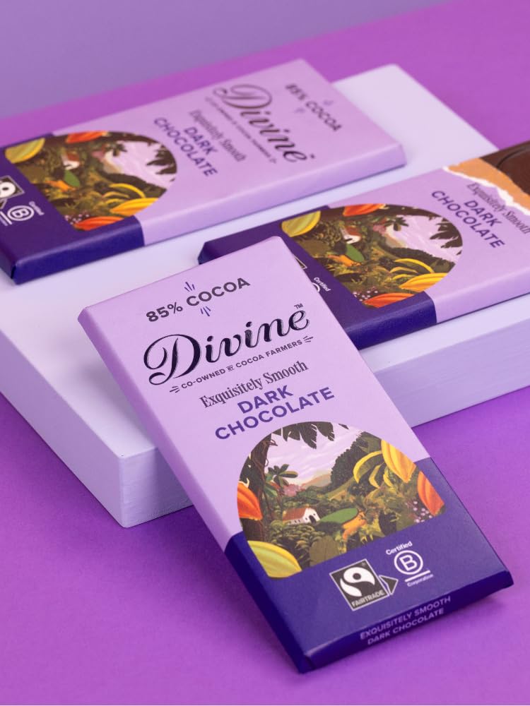 DIVINE CHOCOLATE Dark Chocolate 85%, 90 GR
