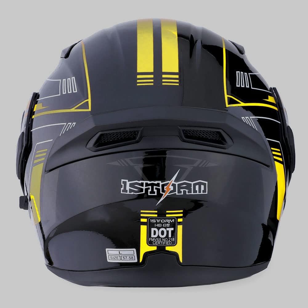 1Storm Motorcycle Modular Full Face Helmet Bike Flip up Dual Visor Sun Shield: HB89 Matt Black