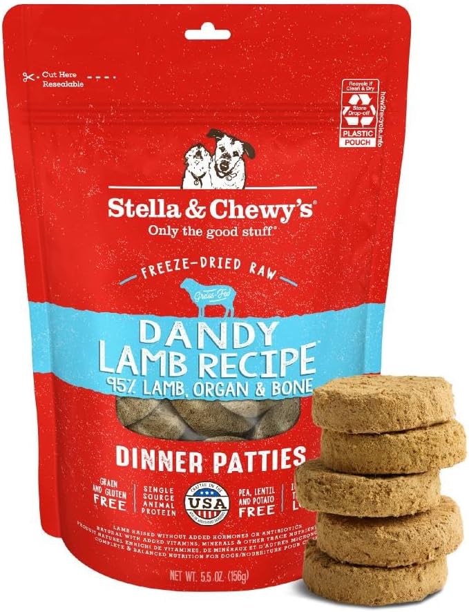 Stella & Chewy’s Freeze Dried Raw Dinner Patties – Grain Free Dog Food, Protein Rich Stella’s Super Beef Recipe – 5.5 oz