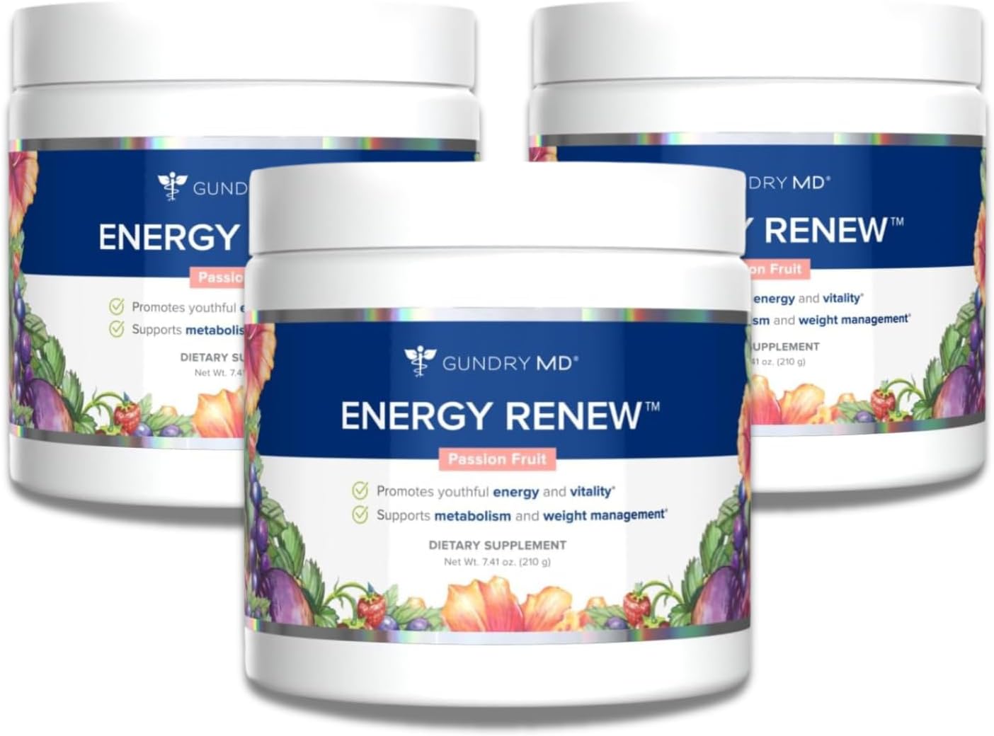 Gundry MD Energy Renew Supplement, Passion Fruit Flavor Powder, 30 Servings