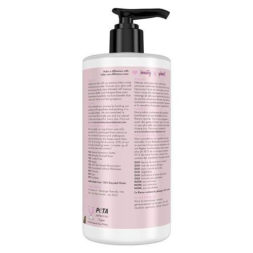 Love Beauty and Planet Delicious Glow Body Lotion Murumuru Butter & Rose for Soft, Glowing Skin Natural Ingredients, Plant-Based Moisturizers, Vegan, Cruelty-Free 13.5 oz | Glowing Skin Natural Ingredients, Plant-Based Moisturizers, Cruelty-Free 13.5 oz
