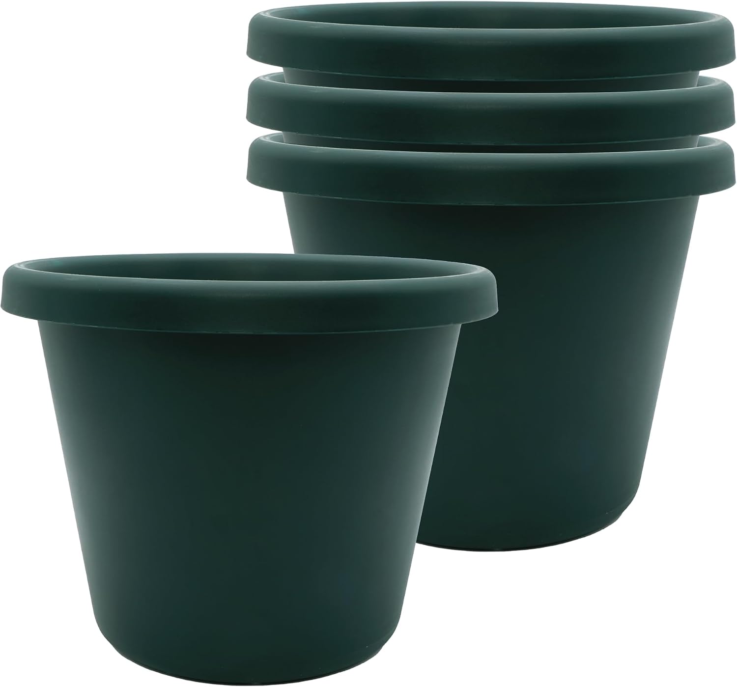 The HC Companies Classic Round Plastic Plant Pot w/Rolled Rim - Lightweight & UV Resistant Flower Pot for Herbs & More - Outdoor & Indoor Plant Pots w/Drainage (15.5 inch Warm Gray, Pack of 1)
