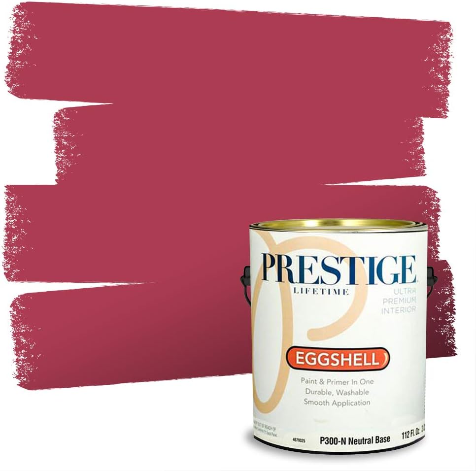 PRESTIGE Paints Exterior Paint and Primer In One, 1-Gallon, Satin, Comparable Match of Sherwin Williams* Real Red*