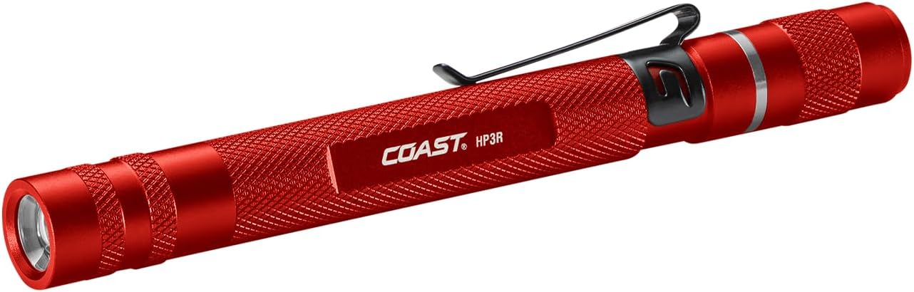 COAST HP3R 500 Lumen Rechargeable LED Penlight with TWIST FOCUS, Black