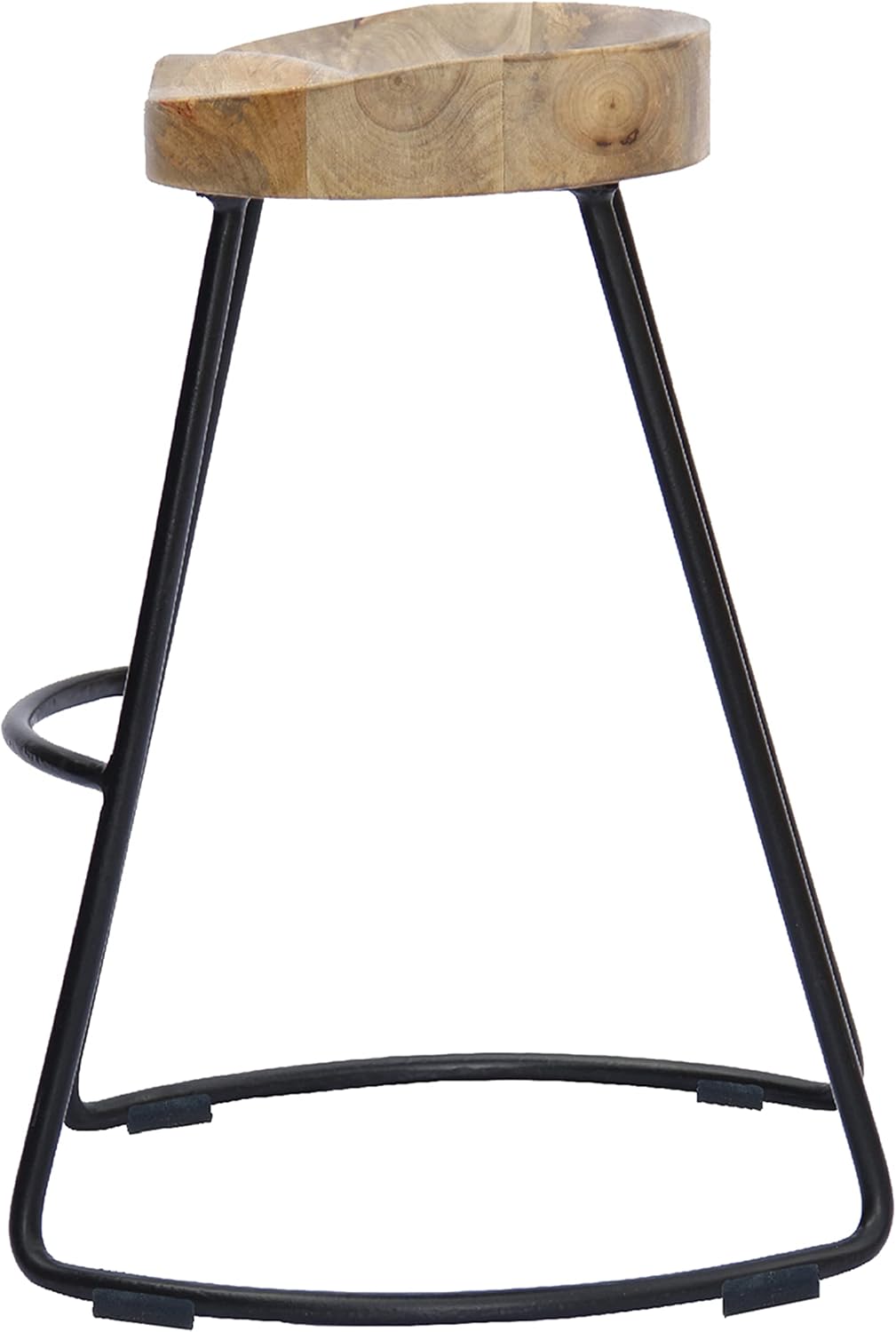 The Urban Port 24 Inch Wooden Saddle Seat Barstool