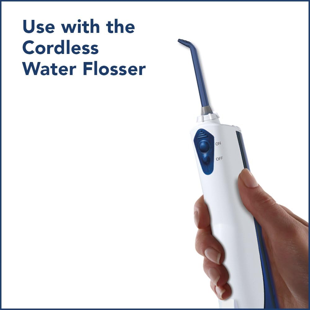 Waterpik Handheld Water Flosser Low-Flow Replacement Tips, 2 Count JT-360E | Genuine Waterpik Brand Precision Refill Nozzles Heads for Every Day Gum Health, Blue, Replace Every 6 Months