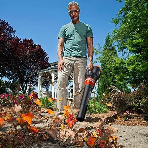 WORX 12 Amp Turbine Electric Leaf Blower for Daily Leaf Removal, WG520 | 600CFM & 110MPH Airflow, 2-Speed Control for Daily Yard Debris Clearing
