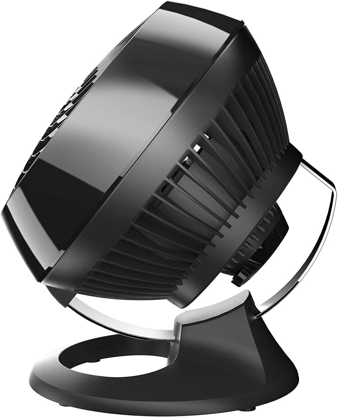 Vornado 460 Small Desk Fan with 3 Speed Settings, Adjustable Tilt Chrome Glide Bar, for Bedroom, Office, Home, Air Circulation up to 70 Feet, Quiet Table Fan, Black