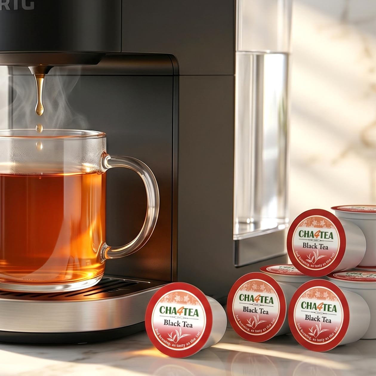 Cha4TEA 36-Count Black Tea Pods Compatible with Keurig K-Cup Brewers