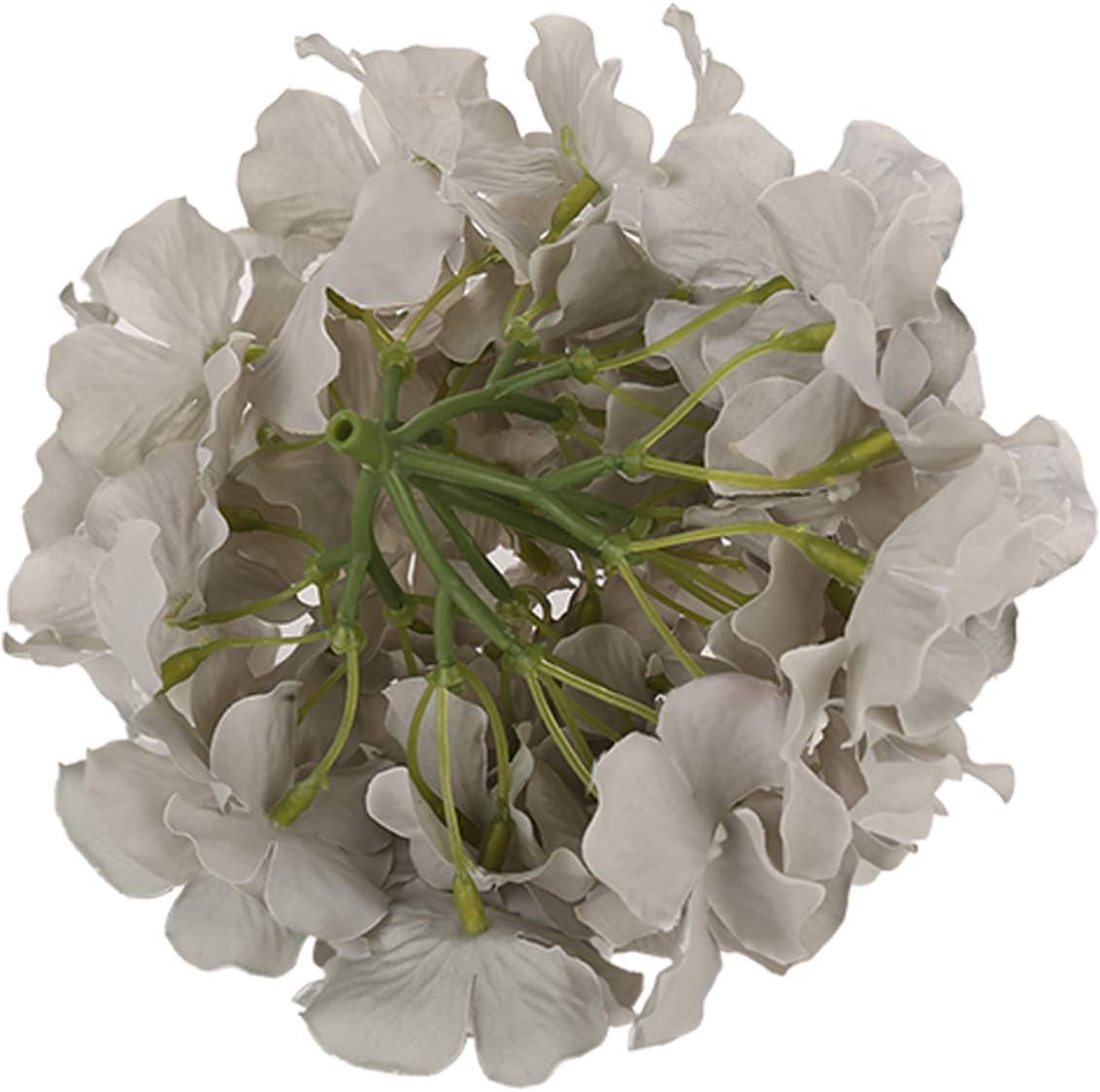 Silk Hydrangea Heads Artificial Flowers Heads with Stems for Home Wedding Decor,Pack of 10 (White)