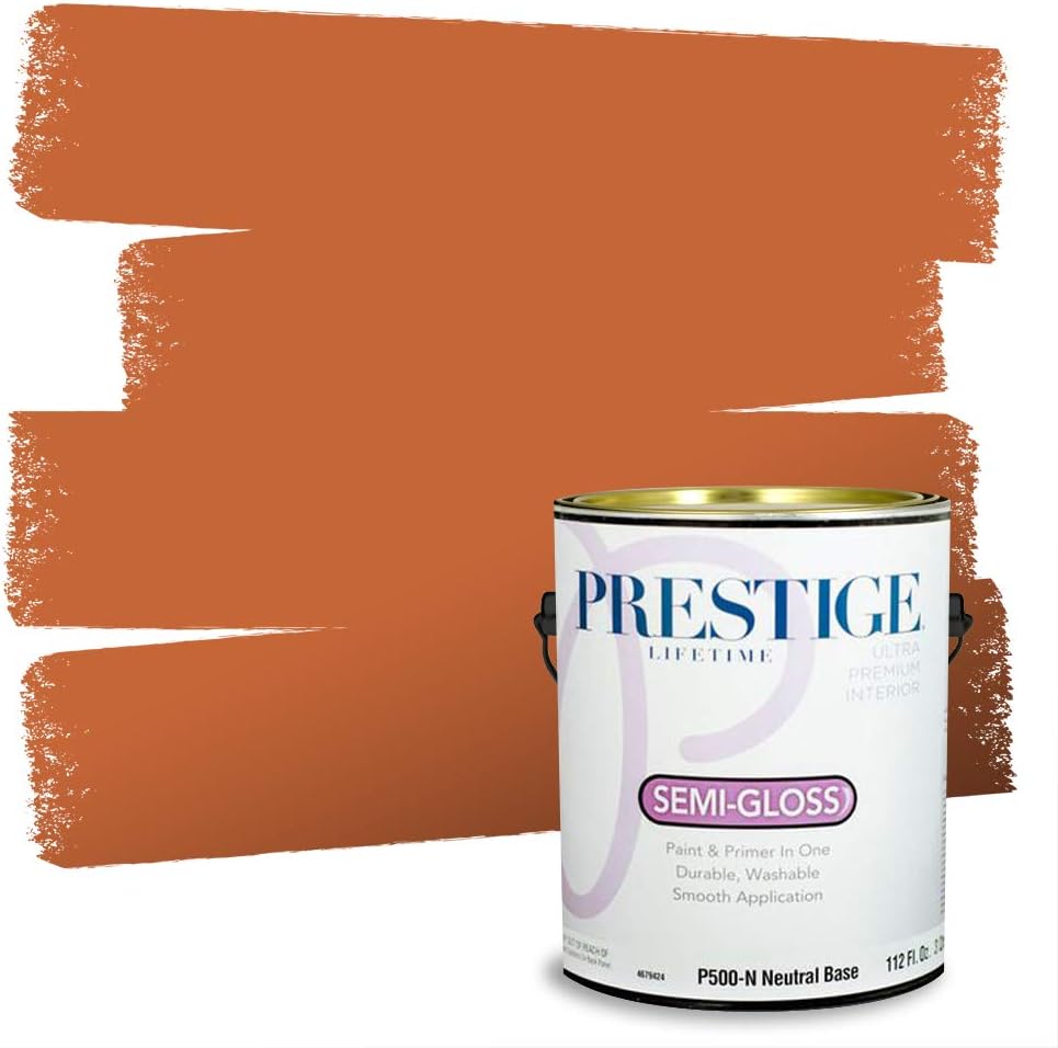 PRESTIGE Paints Exterior Paint and Primer In One, 1-Gallon, Semi-Gloss, Comparable Match of Sherwin Williams* Captivating Cream*