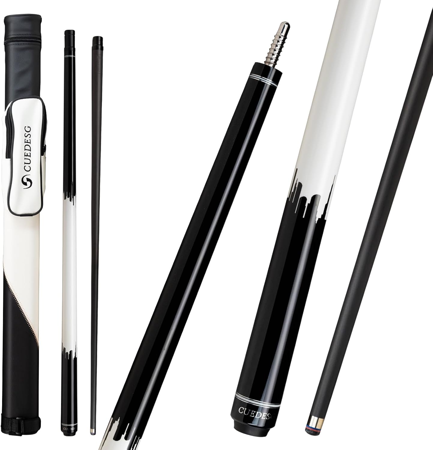 Carbon Fiber Pool Cue Stick 10.5mm/11.8mm/12.5mm,Low Deflection Pool Stick,Professional Cue Stick with Case