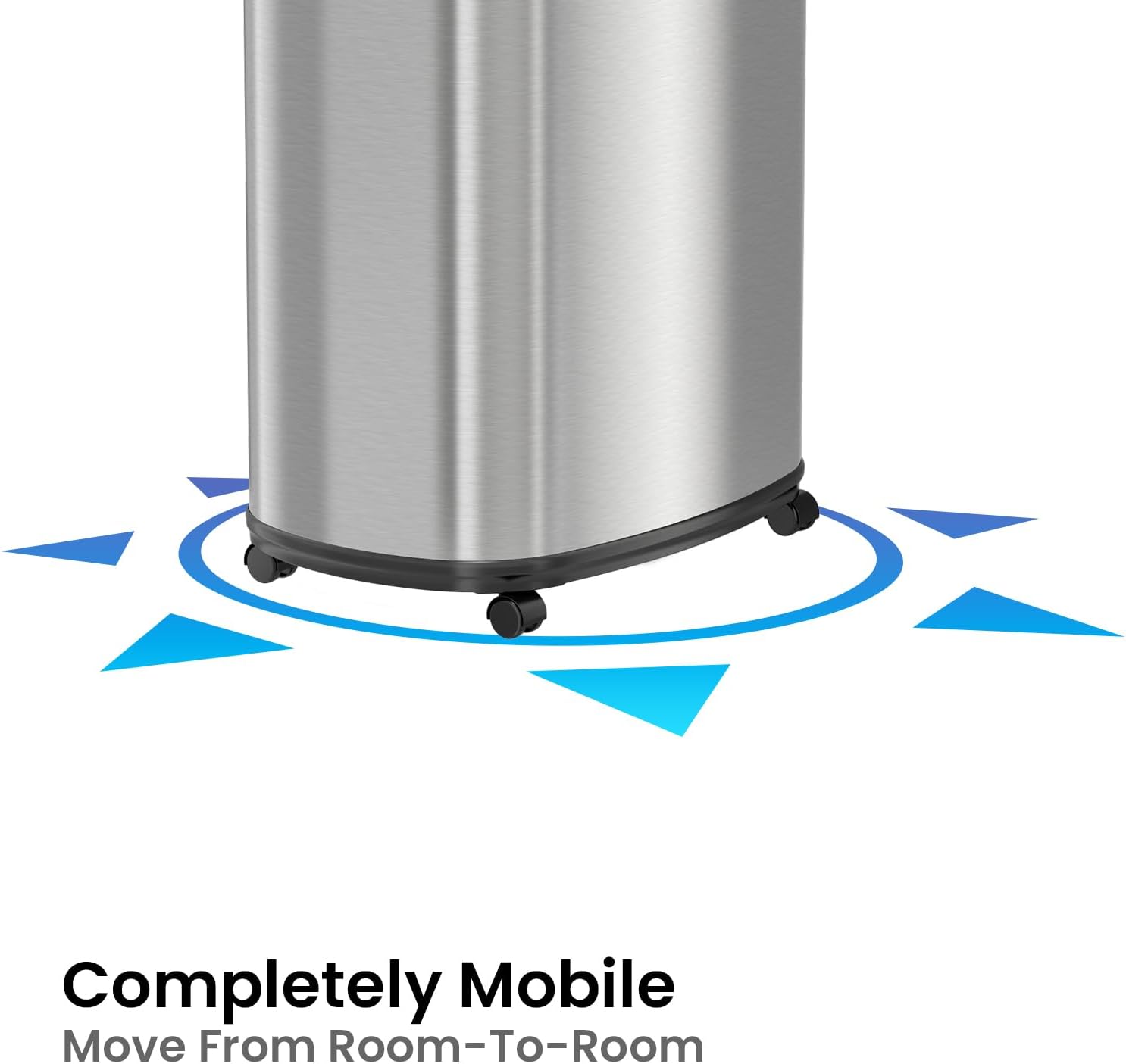 SensorCan 13 Gallon Sensor Trash Can with Wheels and AbsorbX Odor Control System, Stainless Steel