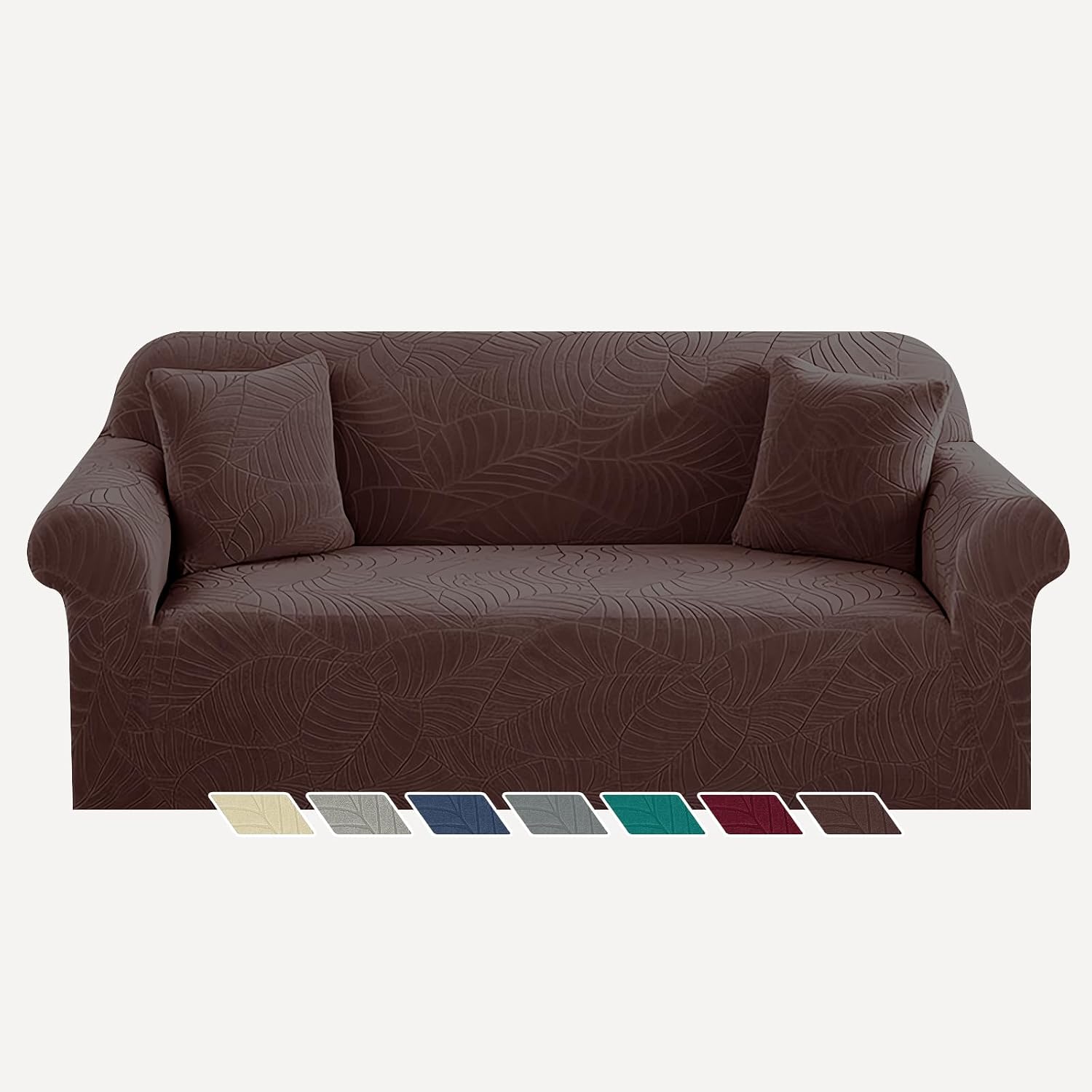 YEMYHOM Couch Cover Latest Jacquard Design High Stretch Sofa Covers for 2 Cushion Couch