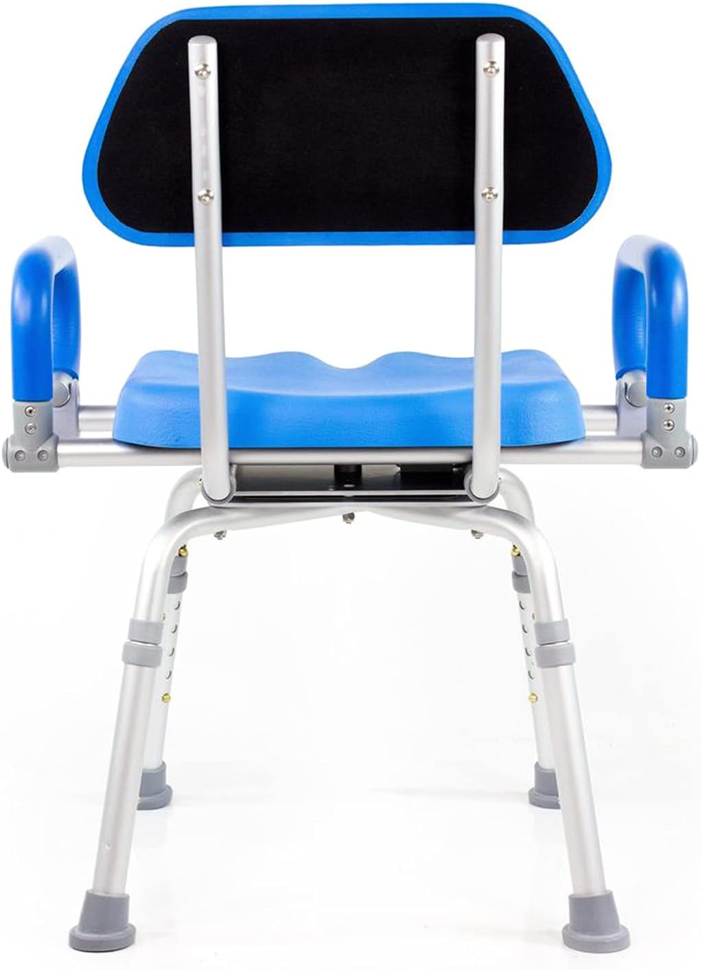 Swival Shower Chair with Padded seat for Inside ShowerFor Senior, Bath Seat | Sit Securely While Bathing - Blue, padded seat, padded armrests, swivel seat, tool-free assembly, 600 lb