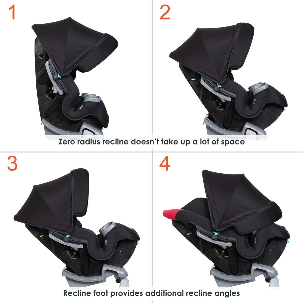Baby Trend Cover Me™ 4-in-1 Convertible Car Seat, Vespa – Built-in Canopy, 4-Stage Growth System, Plush Comfort Padding, Multi-Position Recline