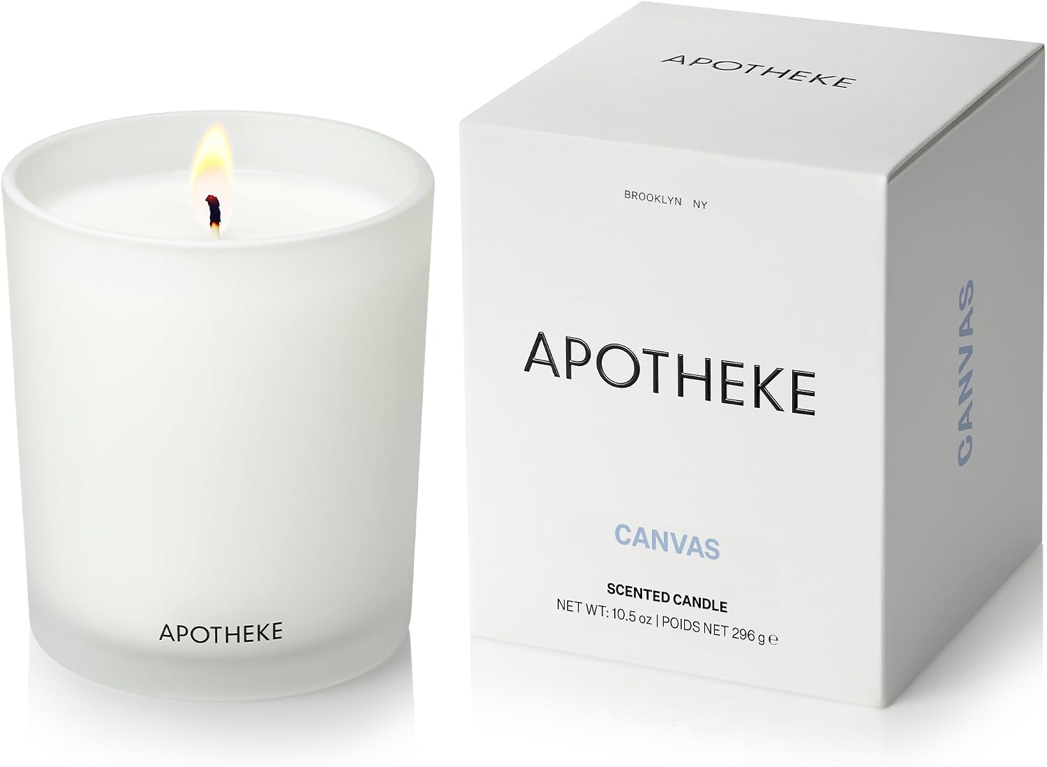 Apotheke Signature Scented Candles for Home, Canvas - 10.5 Oz | Long-Lasting Non-Toxic Soy Wax Jar Candle with Essential Oils, Large - Luxury Gift for Women & Men