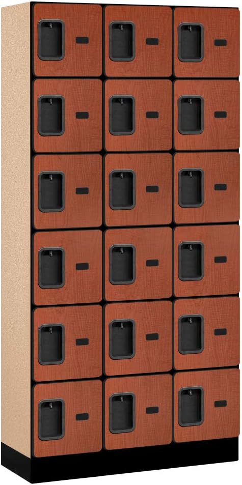 Salsbury Industries 36365MAH Six Tier Box Style Designer Wood Locker, 6' 3" x 15", Mahogany