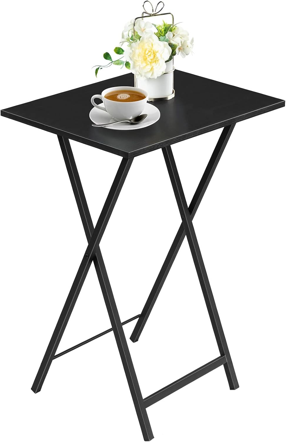 HOOBRO Folding TV Table, TV Tray, Stable Snack Table for Small Space, Portable Sofaside Desk, Easy Assembly and Storage