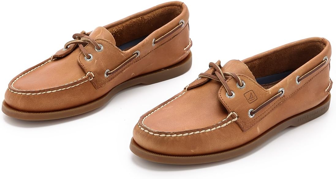 Sperry Men's Authentic Original 2-Eye Leather Boat Shoe, Sahara, 10.5