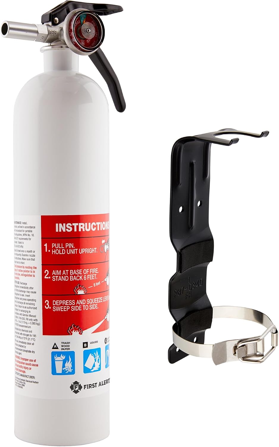 First Alert Fire Extinguisher, Standard Garage Use | GARAGE10 UL RATED 10-B:C, Red 1-Pack