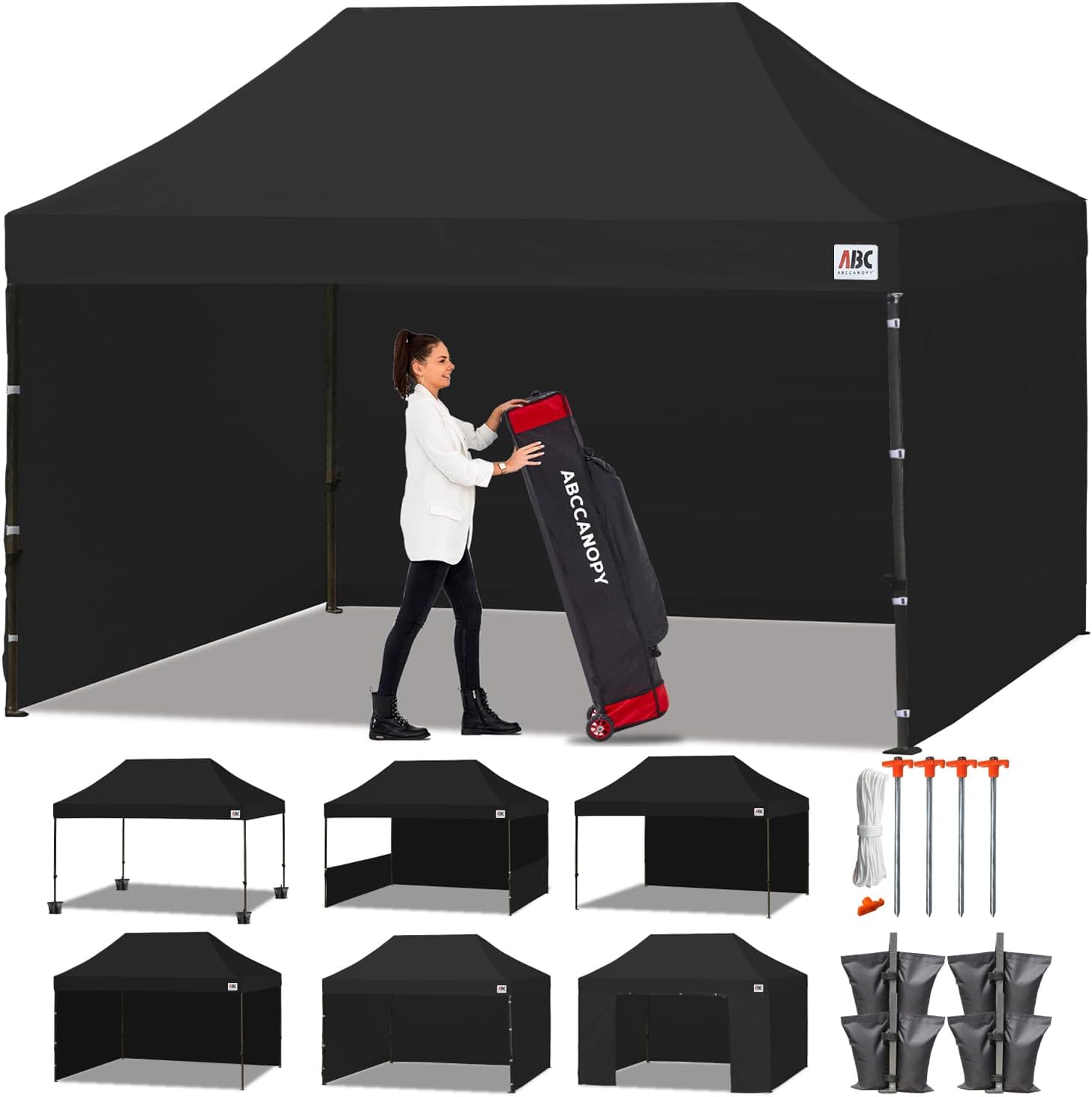ABCCANOPY Heavy Duty Easy Pop up Canopy Tent with Sidewalls 10x20, Turquoise