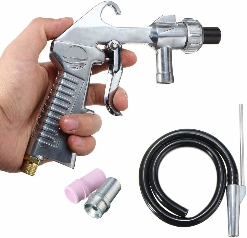 Jewboer Sandblaster Sand Blaster Gun Kit for Abrasive Media Blaster Sandblasting Cabinet with Hose Nozzles Tip