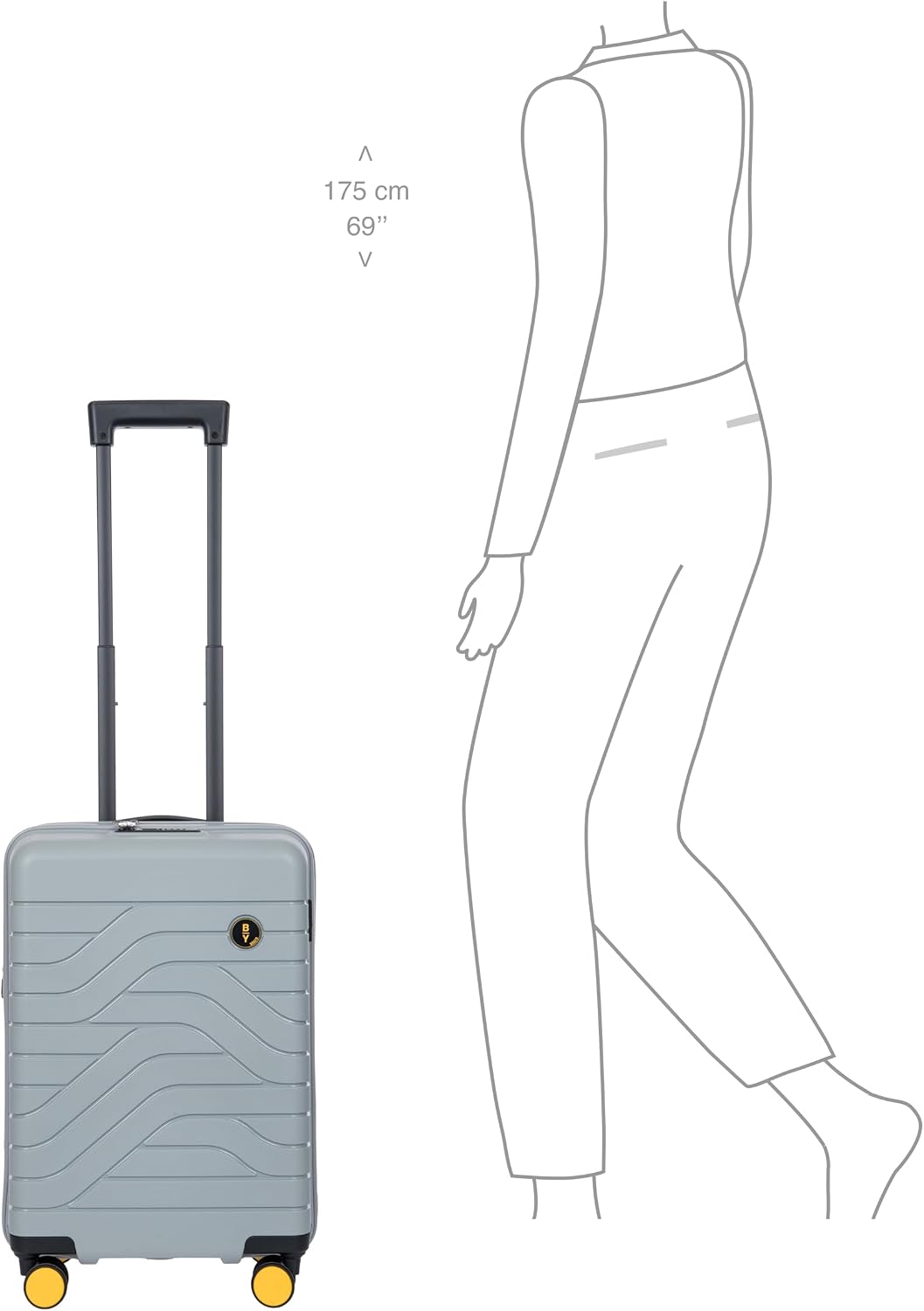 Bric's B|Y Ulisse Checked Luggage with Spinner Wheels – Expandable Lightweighted Hard Shell Suitcase, TSA Combination Lock - Removeable Wash Bag Included - 30 Inch, Mango