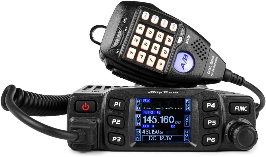 AnyTone AT-778UVII Transceiver Mobile Radio Dual Band 25W VHF/UHF VOX Vehicle Car Radio w/Cable | Vehicle Car Radio 2m 70cm Mini Mobile Transceiver w/Cable for RV Camping