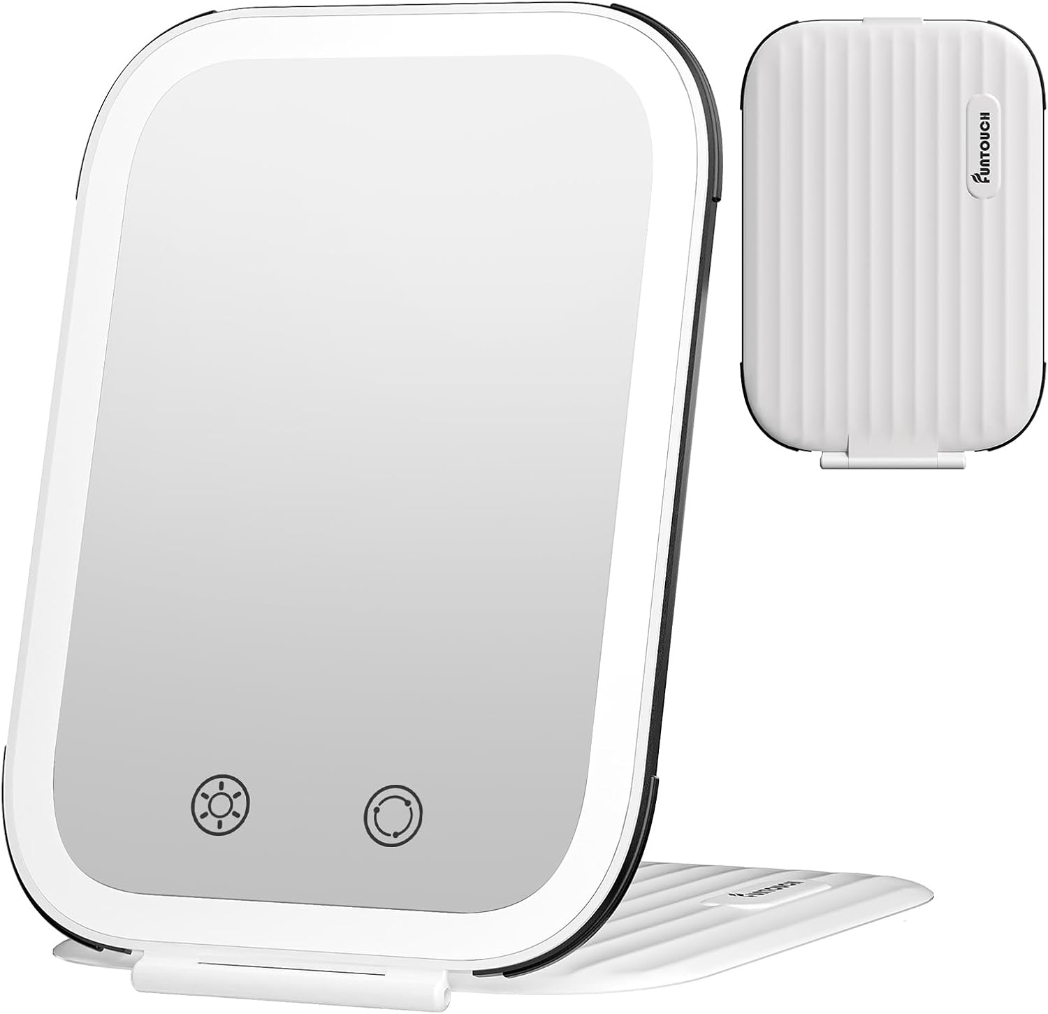 FUNTOUCH Rechargeable Travel Makeup Mirror with 72 Led Lights