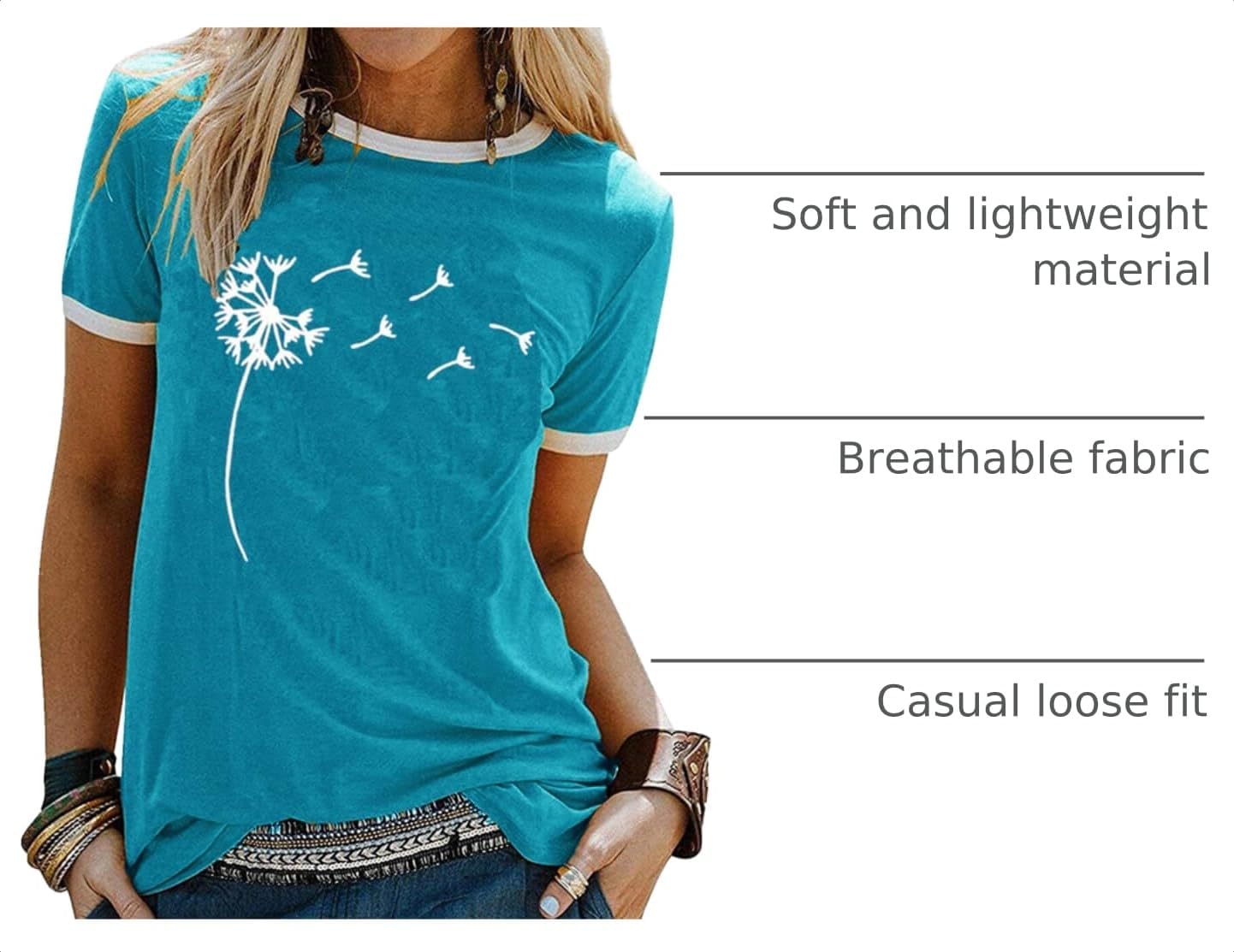 YEXIPO Graphic Tees for Women Short Sleeve Summer Tops Casual Cute T Shirts