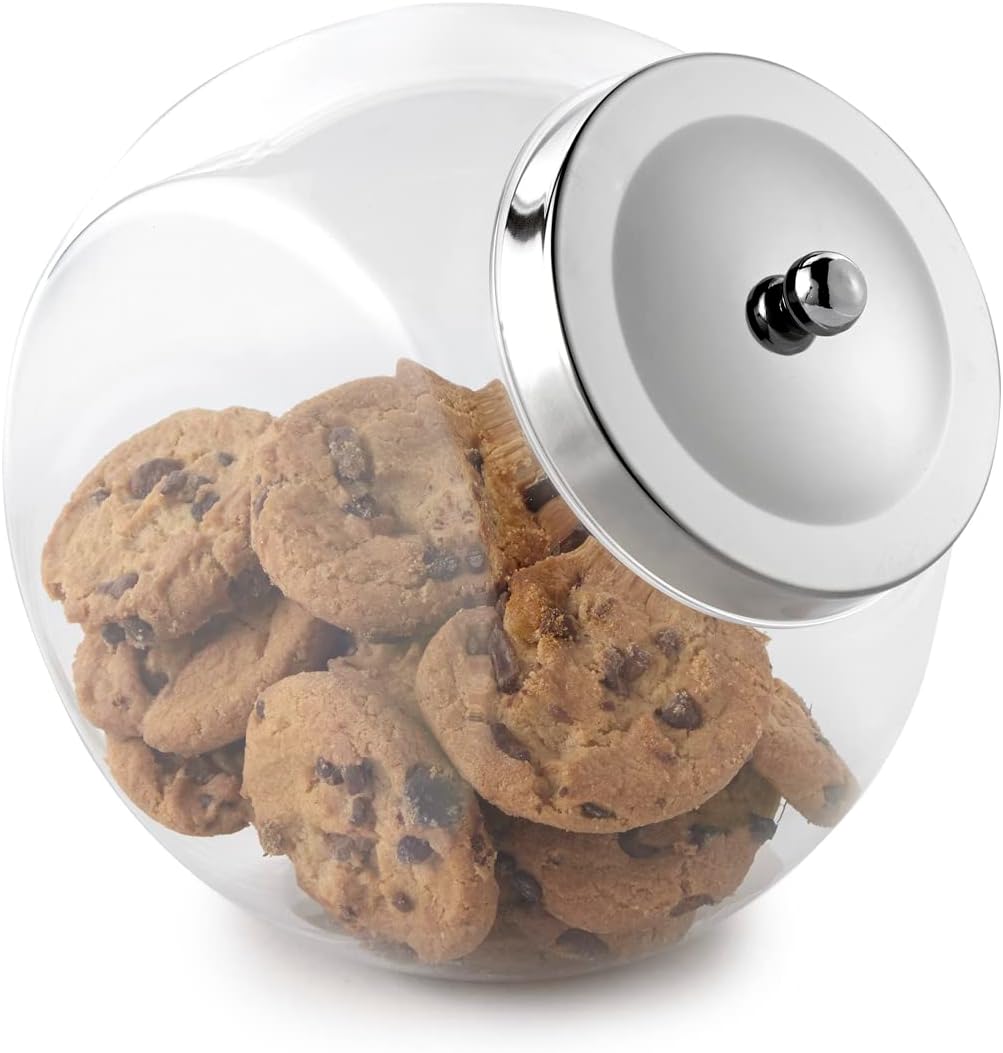 Clear Penny Jar with Lid | Store Cookies, Candy, Snacks, and Treats | Perfect for Kitchen or Office Counter Top Storage | 42oz Capacity