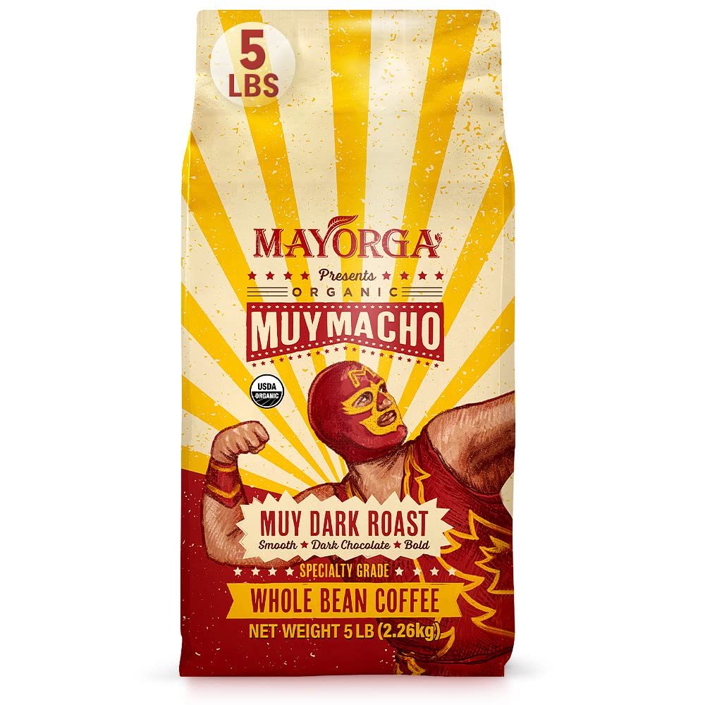Mayorga Organic Coffee 12oz Cafe Cubano Roast - Dark Roast Whole Bean Coffee Specialty Grade, 100% Arabica, Slow Roasted, Bold and Smooth Flavor with Low Acidity - USDA Organic, Non-GMO, Kosher,
