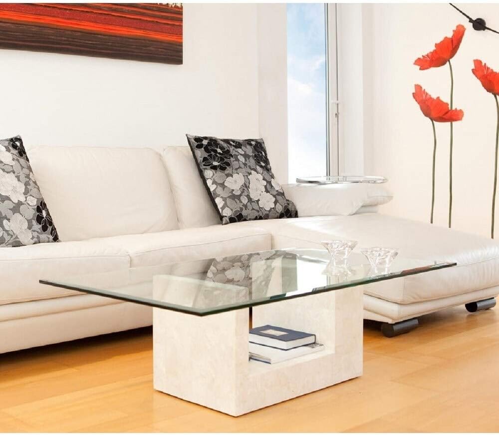 Clear Tempered Glass Table Top 22 Inch Square Flat Polished Edge with 1/4 Inch Thickness for Dining, Coffee or Side Tables by Fab Glass and Mirror