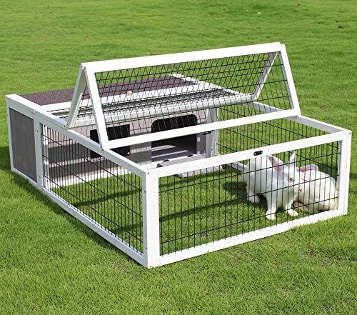 Wooden Rabbit Cage Outdoor Indoor, Bunny Cage Guinea Pig Cages Enclosure