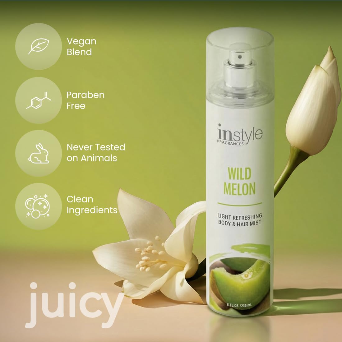 Instyle Fragrances Light Refreshing Body & Hair Mist, Tahitian Vanilla